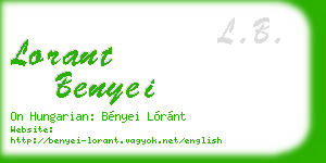 lorant benyei business card